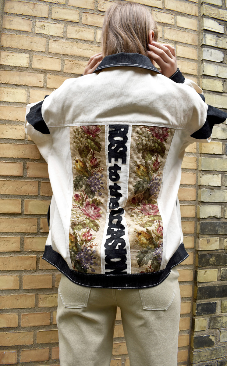 dansk design denimjakke broderi zerowaste