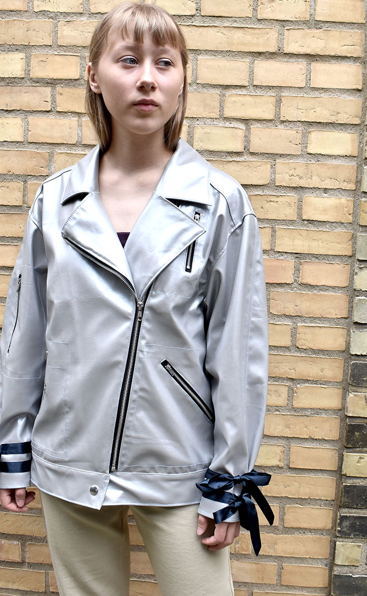 dansk design pleatherjacket bikerjakke